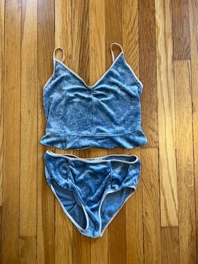 Blue Velvet Cami & Brief Set - Free People Intimates